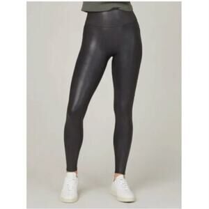 Spanx Black Faux Leather High Rise Leggings